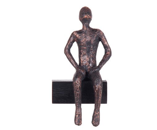 Adorno de Parede Homem Sentado, Cobre | WestwingNow