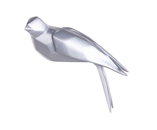 Adorno Pássaro Na Prateleira Lado Direito Prateado, Prata | WestwingNow