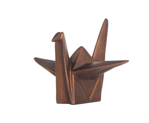 Adorno Pássaro Origami Dourado Esfumaçado, Dourado | WestwingNow