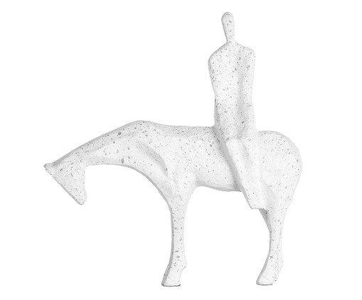 Adorno Homem Sentado No Cavalo Granilite, Branco | WestwingNow