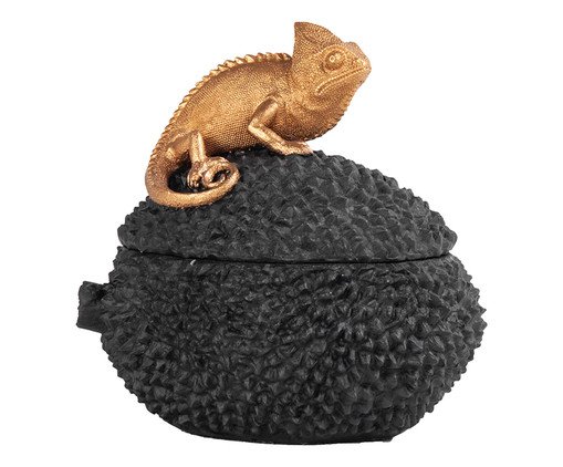 Pote Decorativo Camaleão Preto, Preto | WestwingNow