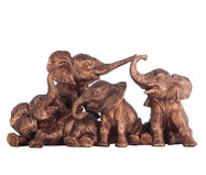 Adorno Manada Elefantes Dourado Envelhecido | WestwingNow