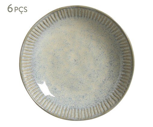 Jogo de Prato Fundo Linhas Green Granite, Azul | WestwingNow