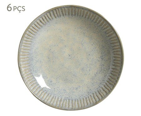 Jogo de Prato Fundo Linhas Green Granite