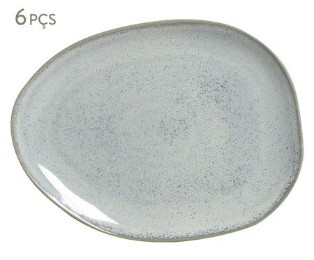 Jogo de Pratos Rasos Orgânico Green Granite