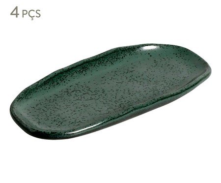 Jogo de Travessas Oval Rasa Mini Orgânico Greenery Verde | Westwing