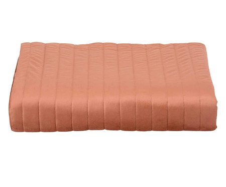 Cobre-Leito em Veludo Ripado - Terracota