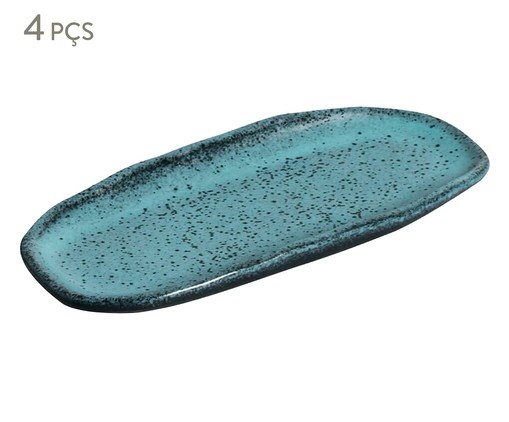 Jogo de Travessas Oval Rasa Mini Orgânico Night Sky Azul, Azul | WestwingNow