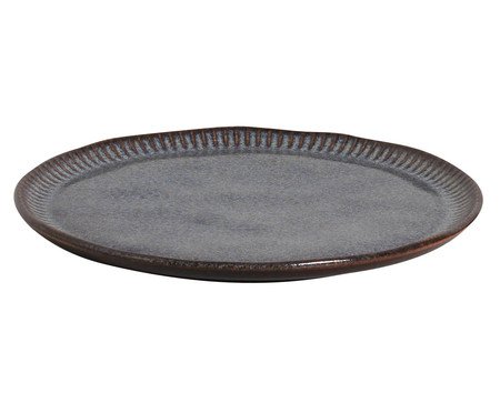 Jogo de Pratos Raso Linhas Titanium Azul Escuro | Westwing