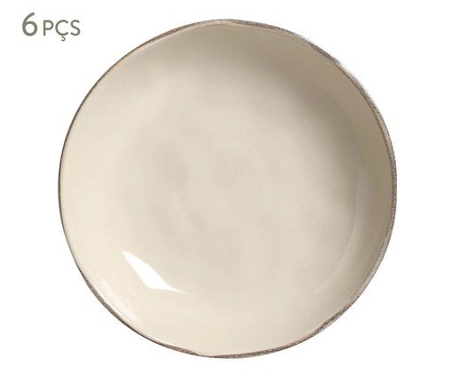 Jogo de Pratos Fundo Bio Rustic Clay Abstrato, Bege | WestwingNow