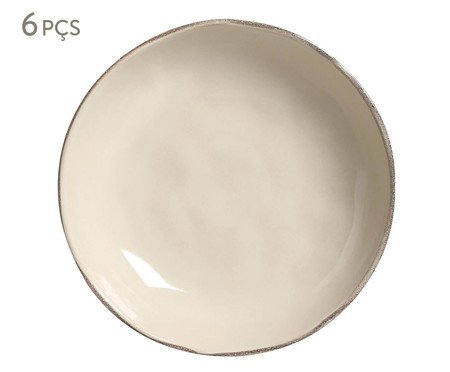 Jogo de Pratos Fundo Bio Rustic Clay Abstrato