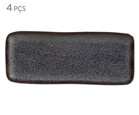 Jogo de Travessas Pequena Orgânico Titanium Azul Escuro | Westwing