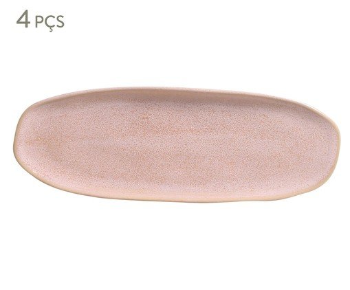 Jogo de Travessas Oval Rasa Orgânico Litchi Rosa, Rosa | WestwingNow