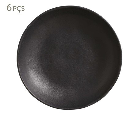 Jogo de Pratos Fundo Bio Matte Preto | Westwing