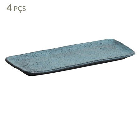 Jogo de Travessas Retangular Média Night Sky Azul