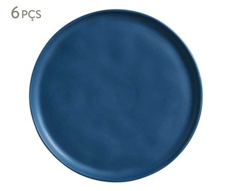 Jogo de Pratos Raso Bio Boreal Azul