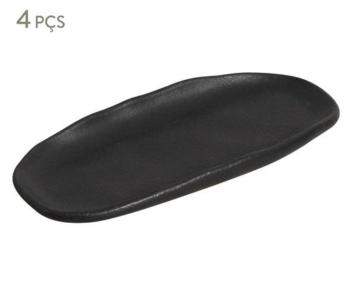 Jogo de Travessas Oval Rasa Mini Preto Matte Preto, Preto | WestwingNow