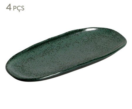 Jogo de Travessas Oval Rasa Pequena Greenery Verde | Westwing