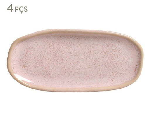 Jogo de Travessas Oval Rasa Mini Orgânico Litchi Rosa, Rosa | WestwingNow