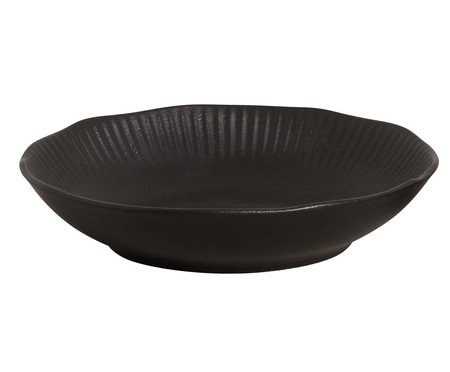 Jogo de Prato Fundo Linhas Preto Matte | Westwing