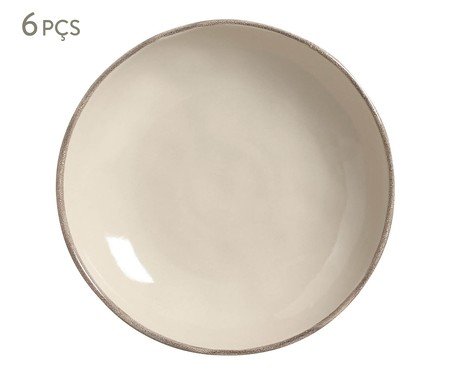 Jogo de Pratos Fundo Bio Rustic Clay Abstrato - 25cm | Westwing