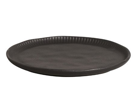 Jogo de Prato de Sobremesa Linhas Preto Matte | Westwing