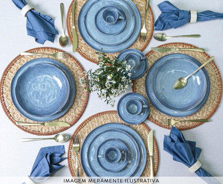 Jogo de Pratos para Sobremesa Bio Breeze Azul Claro | Westwing