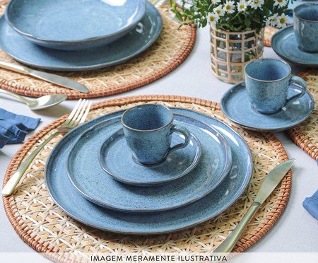 Jogo de Pratos para Sobremesa Bio Breeze Azul Claro | Westwing