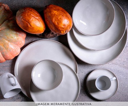 Jogo de Pratos para Sobremesa Bio Rustic Clay Abstrato | Westwing