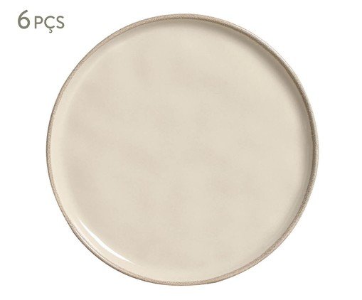 Jogo de Pratos para Sobremesa Bio Rustic Clay Abstrato, Bege | WestwingNow