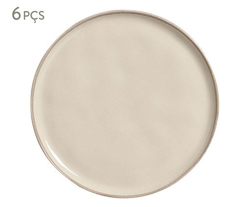 Jogo de Pratos Raso Bio Rustic Clay Abstrato, Bege | WestwingNow