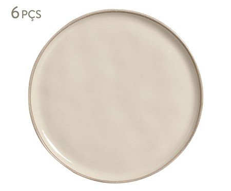 Jogo de Pratos Raso Bio Rustic Clay Abstrato | Westwing