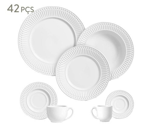 Aparelho de Jantar Roma Branco, Branco | WestwingNow