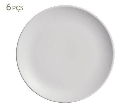 Jogo de Pratos para Sobremesa Coup Stoneware Vit Cinza, Branco | WestwingNow