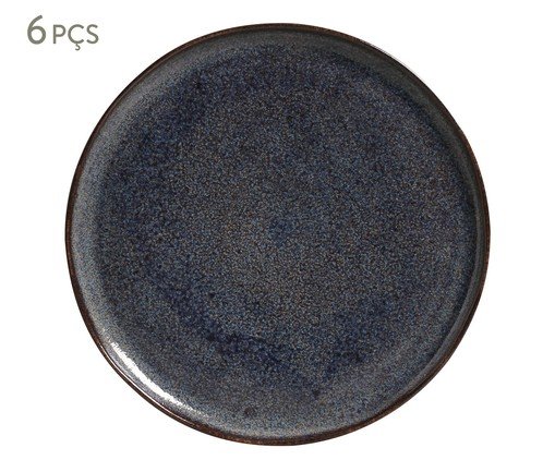 Jogo de Pratos Raso Bio Titanium Azul Escuro, Preto | WestwingNow
