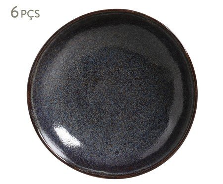 Jogo de Pratos Fundo Bio Titanium Azul Escuro