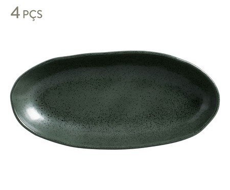 Jogo de Travessas Oval Funda Orgânico Greenery Verde | Westwing