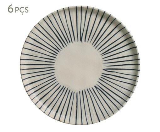 Jogo de Pratos para Sobremesa Bio Elemento Étnico, Azul | WestwingNow