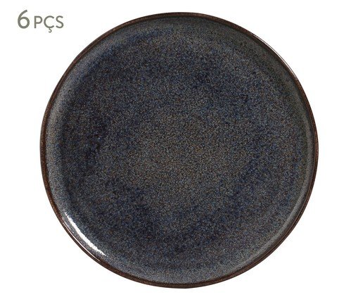 Jogo de Pratos Raso Bio Titanium Azul Escuro, Preto | WestwingNow