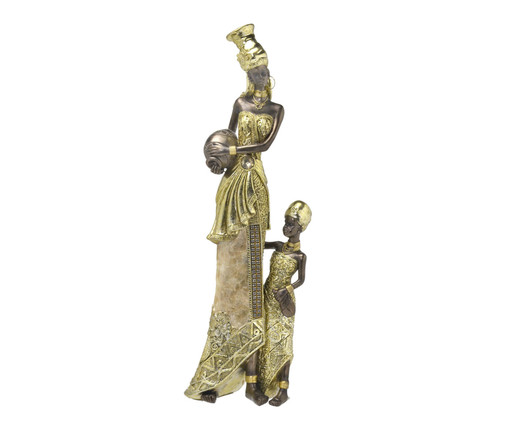 Africana Decorativa Tumaini Dourado e Marrom, DOURADO/MARROM | WestwingNow