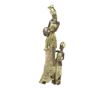 Africana Decorativa Tumaini Dourado e Marrom