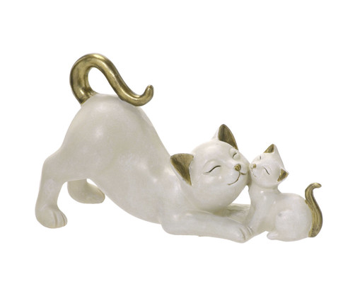 Gato Decorativo Banu Branco e Dourado, BRANCO/DOURADO | WestwingNow