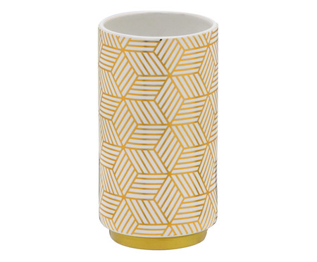 Vaso Isenburg Dourado e Branco