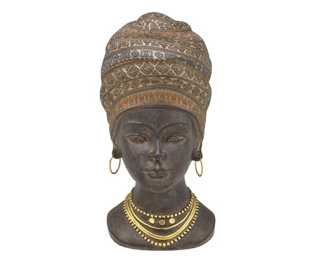 Africana Decorativa Rustica Thembi Dourado e Marrom