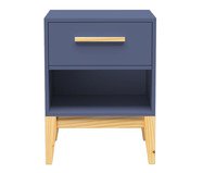 Mesa de Cabeceira em Madeira Pine - Azul Petróleo | WestwingNow