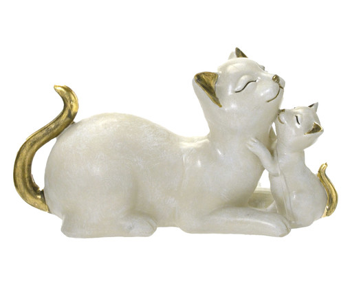 Gato Decorativo Juraci Branco e Dourado, BRANCO/DOURADO | WestwingNow