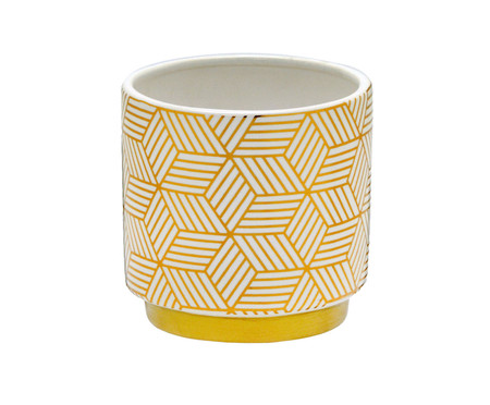 Cachepot Touterto Dourado e Branco