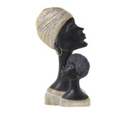 Cabeça Africana Decorativa Tyrus Preto Dourado e Branco | WestwingNow