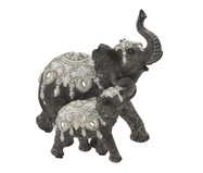 Elefante Decorativo Sundern Preto e Prateado | WestwingNow