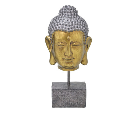 Cabeça de Buda Ubatã com Base Chumbo e Dourado